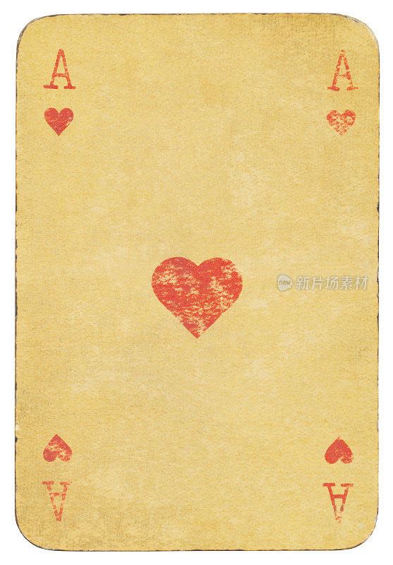 Vintage Ace Of Hearts Isolated(包括剪切路径)